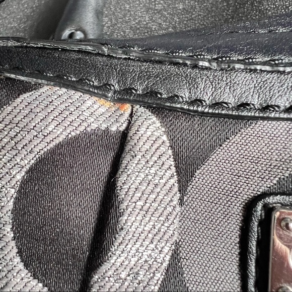 Coach Designer Signature Coated Canvas Leather Satchel Handbag Shoulder Bag EUC - Picture 8 of 8
